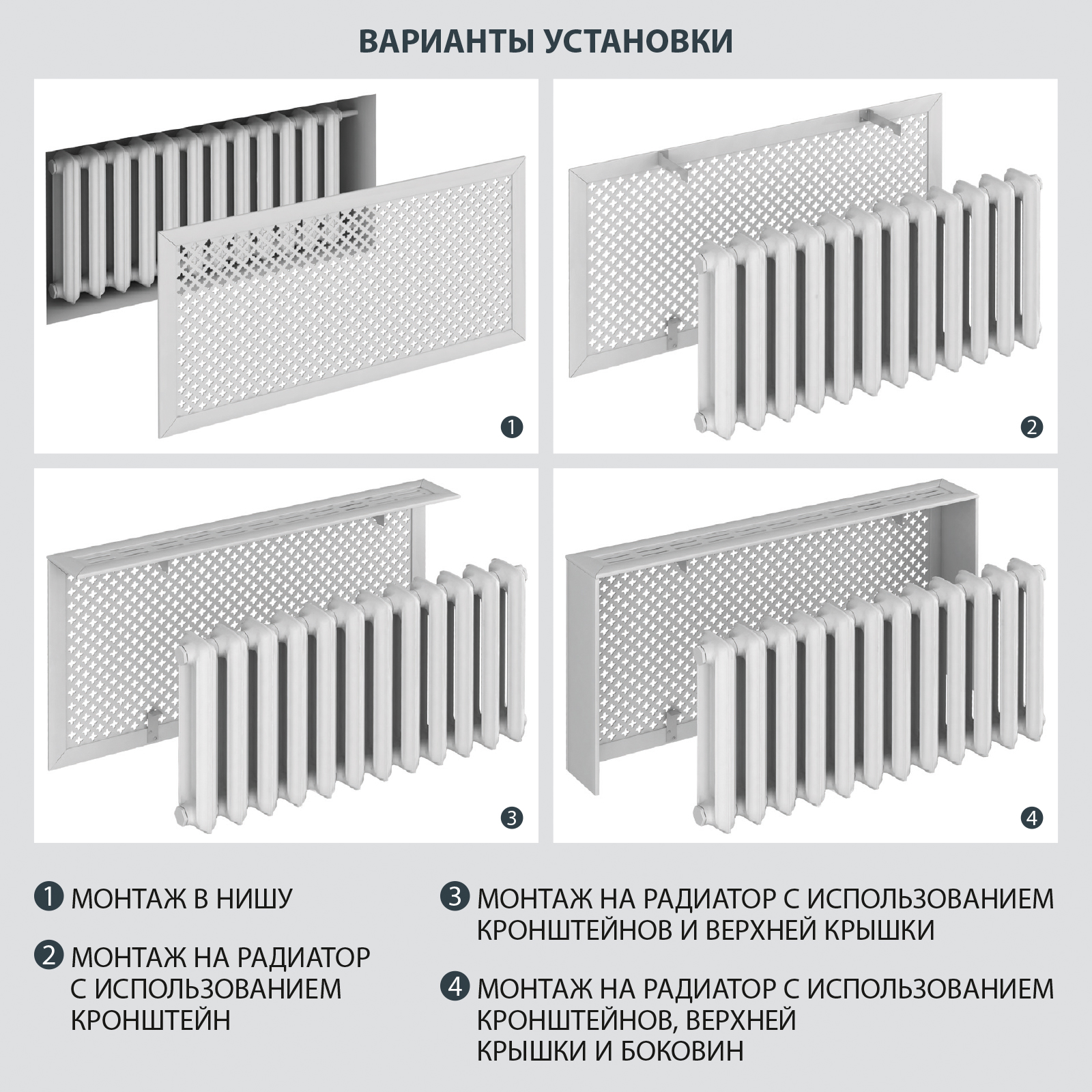 Экран для радиатора 90х60см Дамаско Венге ДеЛюкс — изображение 2